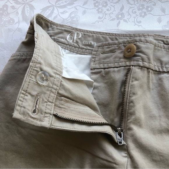 Ann Taylor Loft Curvy Cropped Khaki/Tan Capri Pants Women’s Size 6P Casual - Picture 15 of 16